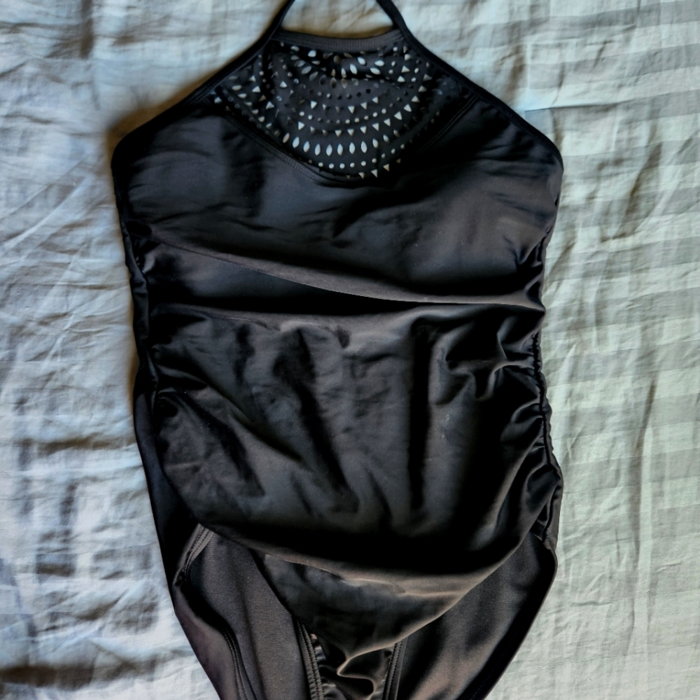Brand new open box! Black Lasercut Postpartum/slimming modest swimsuit